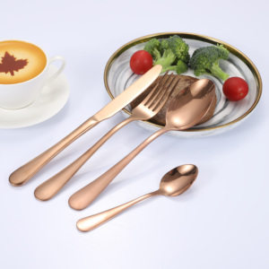 Đẹp thanh lịch Rose Gold dao kéo khách sạn thép không gỉ thiết lập dao kéo/Flatware Set <span class=keywords><strong>Spoon</strong></span> <span class=keywords><strong>Fork</strong></span> Knife từ Trung Quốc - Product Image 3
