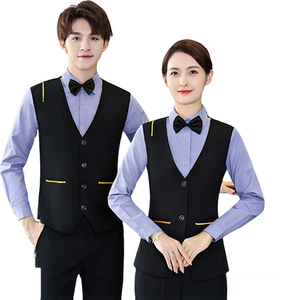 Uniforme professionnel pour le personnel de l'hôtellerie, du bar, du karaoké, des serveurs, de la restauration, filles à manches longues, vêtements de travail, gilets pour hommes - Product Image 2