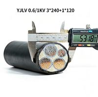 Câble d'alimentation ZA YJLV 0.6/1KV 3*240+1*120 en aluminium isolé XLPE avec gaine en PVC