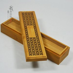Bamboo Box Rectangle Handmade Double Layer Pull Out Incense Holder Gift Craft Packaging - Product Image 4