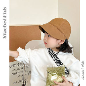 Fisherman Hat For Kids Tencel Fabric Windproof Sunshade Bucket Hat Beige Khaki Black 1-4 Years Old - Product Image 3