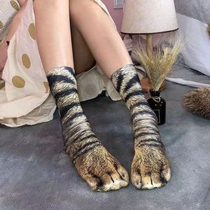Transfert de <span class=keywords><strong>chaleur</strong></span> dessin animé 3D Animal patte forme drôle chaussettes créatif pied pieds chat <span class=keywords><strong>chien</strong></span> pattes Halloween fête stéréoscopique chaussettes - Product Image 4