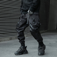 Pantalon de survêtement fonctionnel coupe slim, taille mi-haute, coupe droite, coupe-vent, style urbain, pour homme, tendance, pour le printemps et l'automne