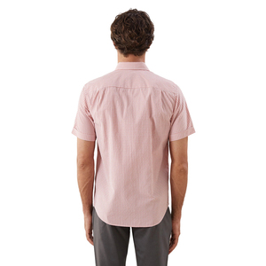 Personnalisé en usine OEM coton/nylon mélangé tissu à manches courtes <span class=keywords><strong>rose</strong></span> chemises habillées formelles à carreaux pour hommes vêtements de bureau - Product Image 5