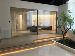 Maison résidentielle <span class=keywords><strong>Porte</strong></span> coulissante électrique automatique à rupture <span class=keywords><strong>de</strong></span> pont thermique commerciale à usage intensif <span class=keywords><strong>Porte</strong></span> coulissante mince patio en aluminium et verre - Product Image 4