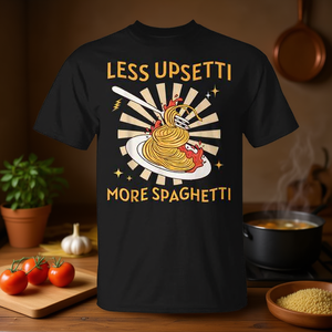 T-Shirt Promozionale con Pasta Italiana per Ragazze e Ragazzi: Meno Stress, Più Spaghetti - Product Image 3