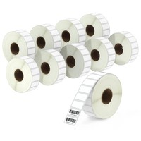 Rouleau d'étiquettes thermiques directes adhésives durables de 0,5 po x 1 po, blanches, petites, pour codes-barres SKU et prix, compatibles avec les imprimantes thermiques Zebra et Rollo