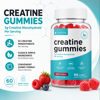 Gummies de créatine monohydrate directement de l'usine pour hommes et femmes, 3g, saveur naturelle Punch aux baies, pour la croissance musculaire et la récupération post-entraînement