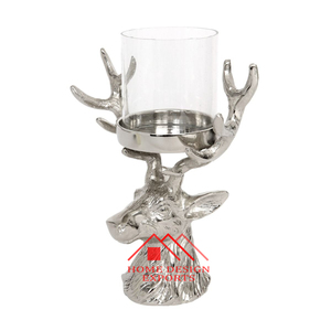 Portavelas de Vidrio y Aluminio con Diseño de Ciervo para Decoración de Mesa de Boda, Portavelas de Aluminio en Oferta - Product Image 3