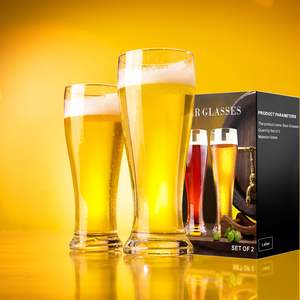 Großhandel Custom Logo 16oz Transparente Weizen trinken Pint Bier Pilsner Gläser 2er-Set für Männer Geburtstags geschenk - Product Image 2