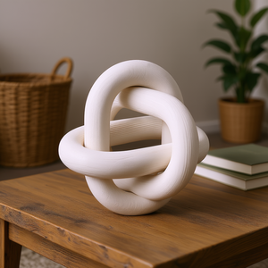 Decoración Moderna de Nudos de Madera Blanca, Cadena de 3 Eslabones Tallada a Mano, para Mesa de Centro, Estante, Estilo Rústico, Adorno Decorativo - Product Image 2