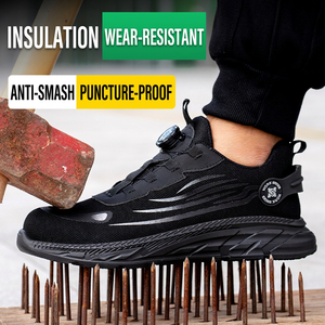 DSF55 Work short <b>Shoes</b> Mesh Dual-Layer Flyknit Upper Anti-Smashing Toe Cap Rotating Knob Lacing Breathable work <b>safe</b> <b>shoes</b> - Product Image 1