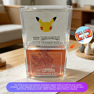 Étui de protection en acrylique résistant aux UV <span class=keywords><strong>pour</strong></span> Pokémon PTCG, avec aimants sur le dessus et le dessous <span class=keywords><strong>pour</strong></span> <span class=keywords><strong>un</strong></span> empilage naturel, étui <span class=keywords><strong>pour</strong></span> boîte d'entraînement d'élite ETB - Product Image 2