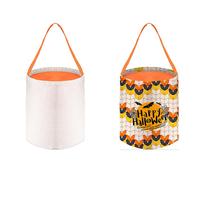Sacs seau de Pâques vierges par sublimation Sac panier de bonbons fourre-tout Halloween Lin transportant des oeufs Cadeau Chasse Sac à main Décoration de fête