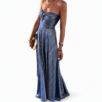 Robe longue décontractée sans manches en jean pour femme, coupe droite, avec imprimé vintage - Tissu respirant, taille empire