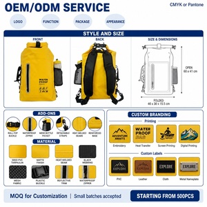 500D PU Wasserdichter Diebstahlsicherer Trockensack-Rucksack mit Abnehmbaren Riemen, Verschluss mit Schnallen, Individuelles Logo, Roll-Top <span class=keywords><strong>Drypack</strong></span> für Kajakfahren, Modisch - Product Image 1