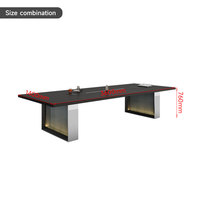 Table de conférence moderne en panneaux de bois LIYU, design extensible, pieds en acier inoxydable, mobilier de bureau pour école, hôpital, salle à manger