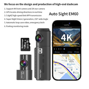 Caméra de tableau de bord double objectif 4K pour <span class=keywords><strong>voiture</strong></span>, <span class=keywords><strong>sans</strong></span> <span class=keywords><strong>fil</strong></span>, WDR, ADAS, garantie 1 an, enregistreur vidéo - Product Image 5