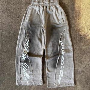 Sweat à capuche surdimensionné personnalisé de style streetwear, délavé à l'acide, déchiré, avec strass, délavé au soleil, fermeture éclair, sweat à capuche de survêtement pour hommes - Product Image 2