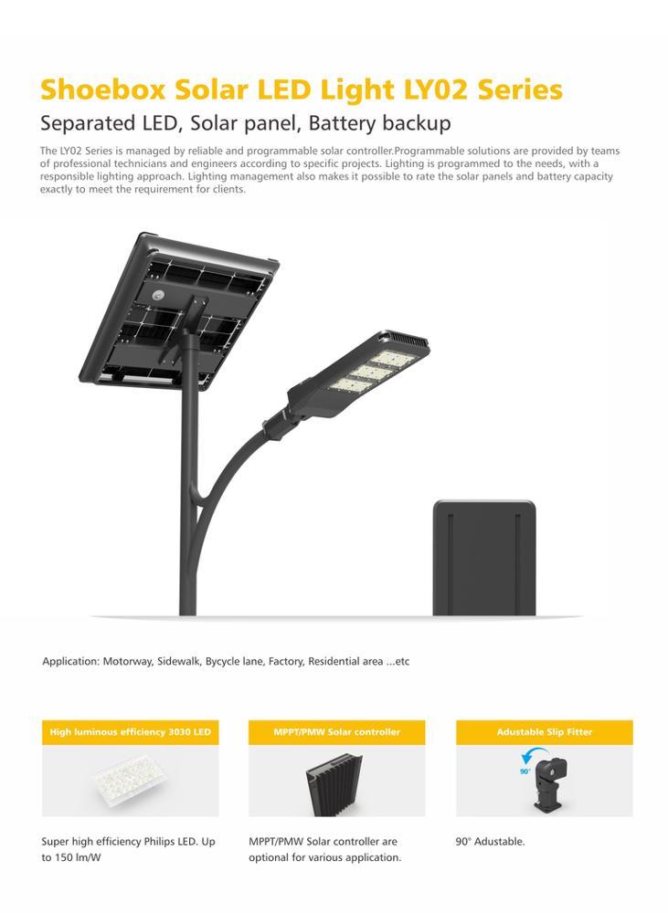 30W 60W 90W llevó la luz de calle de material de aluminio integrado lámpara de calle solar al aire libre iluminación de camino