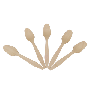 أدوات طعام للتخييم من خشب البتولا البسيط قابلة للتحلل، ملعقة وشوكة وسكين قابلة للتحلل الحيوي، طقم أدوات مائدة للاستخدام مرة واحدة 185 مم للمناسبات - Product Image 4