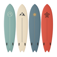 Planche de surf hybride poisson rétro personnalisée queue d'hirondelle double aileron EPS planche en fibre de verre époxy pour les petites vagues disponibles eaux de l'océan