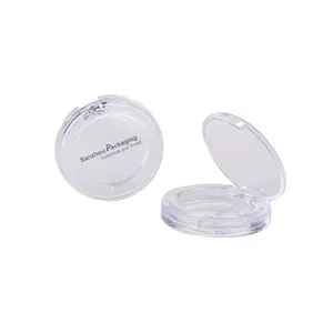 High Quality Transparent Compact Blush Case Blush Container Mini Plastic Cosmetic Container Compact Powder Case