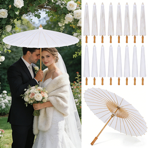 Sombrilla de Papel Blanca Pafu de 84 cm, Sombrilla de Papel Encerado Hecha a Mano, Accesorio para <span class=keywords><strong>Fotos</strong></span> de Boda, Decoración para Fiestas Nupciales, Fotografía - Product Image 1