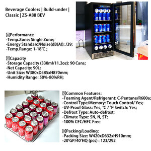 Réfrigérateur à vin JOSOC OEM en acier inoxydable, équipement pour canettes de boissons, fabricants de réfrigérateurs à bière ZS-A88, refroidisseur de boissons ZS-A88 - Product Image 3