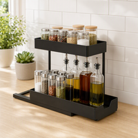 Étagère de rangement sous évier coulissante à deux niveaux, organisateur coulissant, étagère de comptoir pour épices, vente en gros
