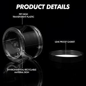 60ml 100ml 200ml 250ml Cylinder PET Plastic Clear Cosmetic Cream Jars with Screw <b>Top</b> Custom Silk Screen Printing - Product Image 3