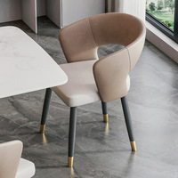 Fauteuil de salle à manger de luxe italien, design nordique moderne et simple, fauteuil de négociation avec accoudoirs pour la maison et les loisirs