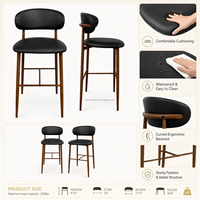 Chaise de bar minimaliste réglable en PU écologique avec coussin pour la maison, l'îlot de cuisine, l'hôtel et les repas en extérieur
