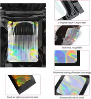 En stock – Sachet refermable en plastique 13x25cm avec fenêtre holographique laser pour leurres de pêche et petits produits de détail
