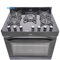 Cuisinière à gaz Xunda avec four, multifonctionnelle, encastrable, four à pizza, 5 brûleurs, cuisinière à gaz avec four, best-seller
