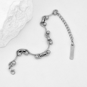 Nueva Pulsera de Cadena de Diseño Sencillo y Popular, de Acero de Titanio Plateado, Estilo Vintage para Mujer, Joyería de Moda al por Mayor - Product Image 5
