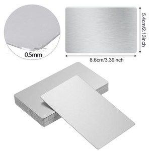 0.5mm Thick <b>Blank</b> Stainless Steel Card Double Side Brushed Film Covered Laser Engraving Metal Nameplate - Product Image 1
