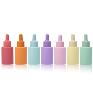 Rouge rose Orange violet jaune vert 30ml Logo personnalisé Bouteille en verre compte-gouttes Bouteille d'essence pour le visage - Product Image 1