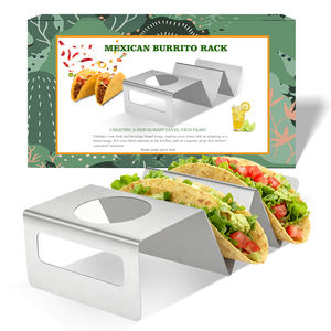 Supporti per Tacos in Acciaio Inox con Manico di Facile Accesso, Ogni Supporto Può Contenere 2 Tortillas, Adatto al Forno e Lavabile in Lavastoviglie - Product Image 1