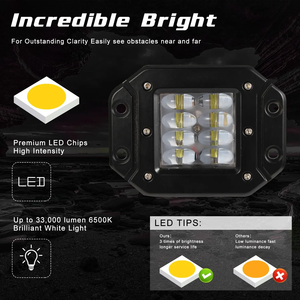 Arceau de travail Led, 2 pièces, automobile et Moto, lampe Led, 4x4 hors route, Rzr, 12W, 18W, 24W - Product Image 6