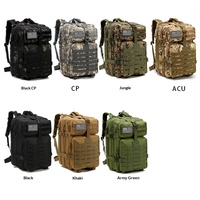 Sac à dos tactique camouflage de grande capacité 45L en tissu Oxford imperméable avec fermeture éclair pour hommes, randonnée, voyage, sport de plein air