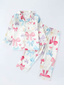 Nouveaux pyjamas en satin de style européen et américain pour garçons et <span class=keywords><strong>filles</strong></span>, imprimés, à manches longues, vêtements de maison, ensemble <span class=keywords><strong>deux</strong></span> pièces - Product Image 6