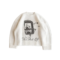 Pull-over en coton pour homme à col rond et épaules tombantes, à manches longues, motif personnalisé, idéal pour l'hiver – Fabricant de tricots