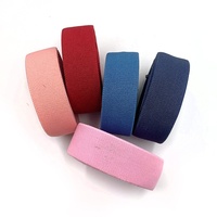 Bande élastique en twill colorée de 2,5/3/4 cm, 100 % polyester, pour la taille des pantalons et les bagages, double face, épaisseur de 2 mm, bande en caoutchouc tissée
