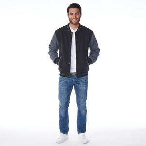 2026 Latest Custom Adult & Youth Varsity Jacket Best Quality Street Wear Stand Front Logo 100% Cotton Winter for Men - Product Image 1