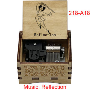 Riflettente in legno Wind up Music Box Anime Mulan Movie 18 Note movimento meccanico carino regalo di compleanno per gli amici festa di famiglia - Product Image 4