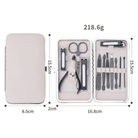 Ensemble de manucure et de pédicure en acier inoxydable de qualité supérieure de couleur noire Kit de coupe-ongles luxueux avec caractéristiques communes