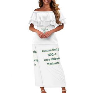 Customization Hawaiian Fashion <strong>Shells</strong> <strong>Plus</strong> <strong>Size</strong> Sexy Women Print on Demand Loose Island Two Piece Set Dresses for Women Clothes - Product Image 5