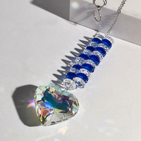 Attrape-soleil en cristal suspendu pour la vente au détail et en gros, avec lune et étoiles, en verre prismatique arc-en-ciel, pour la décoration de fenêtres et de voitures