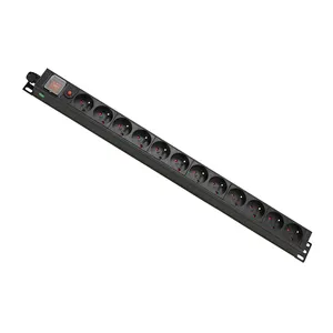 Yosun CE RoHS 12 Way PDU 19 "1U PDU розетка с переключателем и защитой от перегрузки